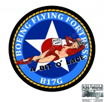 Kitsworld Design WWII B17 Flying Fortress Nose Art Sticker 100mm  Eighth Air Force 